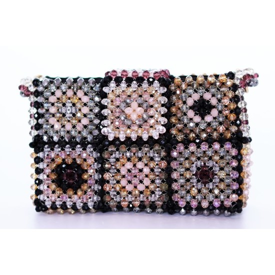 Sac noir en perles